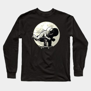 Astronaut Skateboarding Long Sleeve T-Shirt